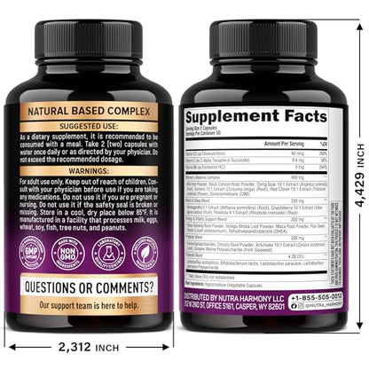 Menopause Supplements for Women - Dong Quai, Black Cohosh, Pre & Probiotics - Sweats & Hot Flashes Relief - Digestion, Sleep & Mood Support - 25-in-1 Perimenopause Complex