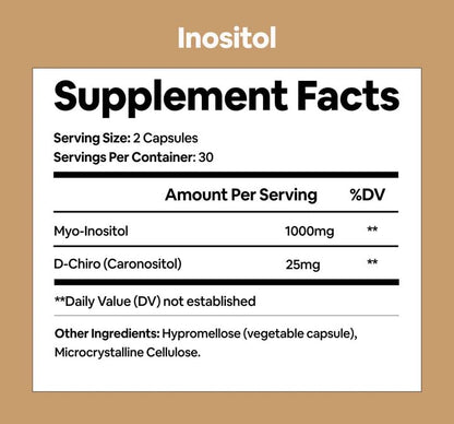 Black Girl Vitamins Inositol Supplement, 2000mg Myo + 50mg D-Chiro, Vegan Capsules to Support Hormone Balance