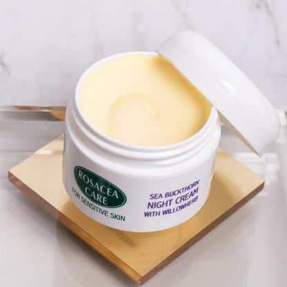 Rosacea Care Night Cream - Nourishing, deep moisturizer for rosacea skin (1.2 Oz)