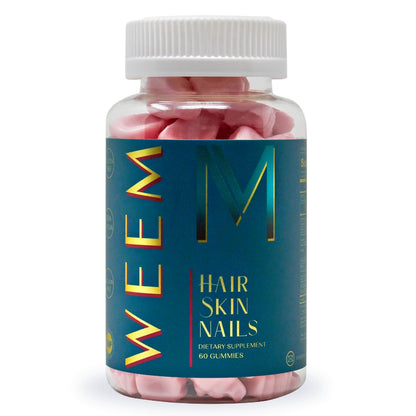 WEEM Hair Skin and Nails Gummies - Supports Healthy Hair - Vegan biotin Vitamins for Women & Men Supports Faster Hair Growth, Stronger Nails, Healthy Skin, Extra Strength (1) WEEM buy supplements Au