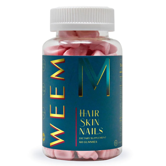 WEEM Hair Skin and Nails Gummies - Supports Healthy Hair - Vegan biotin Vitamins for Women & Men Supports Faster Hair Growth, Stronger Nails, Healthy Skin, Extra Strength (1) WEEM buy supplements Au