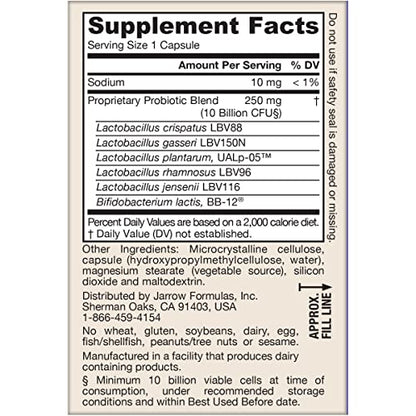 Jarrow Formulas Fem-Dophilus Advanced Vaginal & Digestive Probiotics 10 Billion CFU with 6 Science Backed Strains, for Vaginal, Urinary Tract