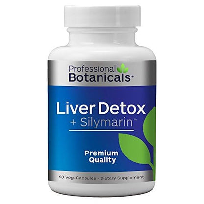 Liver Detox and Cleanse Supplement, Herbal Liver Support Supplement with Milk Thistle Seed Extract, Silymarin 80%, Organic Blessed Thistle, Dandelion Root,