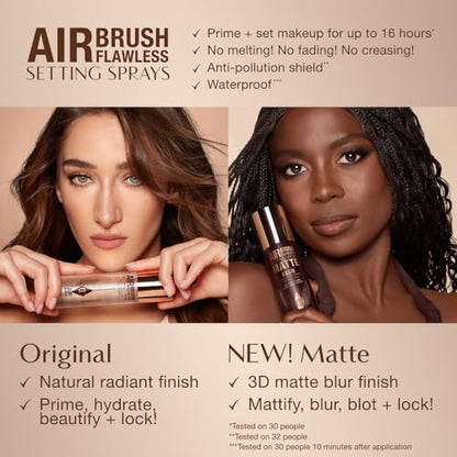 Charlotte Tilbury Airbrush Flawless Setting Spray - Ultra-Fine Hydrating Mist to Prime & Set Face Makeup For Up to 16Hr - Soothes, Blurs Pores & Calms Skin (100ml) Charlotte TilburyBuy Supplements Australia