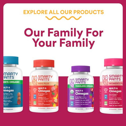 SmartyPants Multivitamin Gummy for Women 50 and Over, Omega 3 (DHA/EPA), Methylfolate, CoQ10, Vitamin D3, C, Vitamin B12, B6, A, K, Biotin