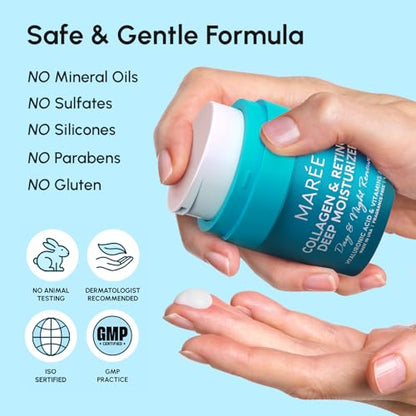 MAREE Face Moisturizer Retinol Cream for Face – Daily Wrinkle Cream for Women – Anti-Aging Face Cream – Facial Moisturizer with Collagen
