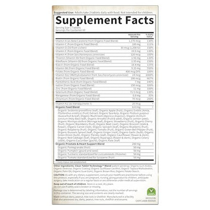 Garden of Life Organics Men's 40+ Multivitamin with Prostate Support, B12 & Vitamins – Vegan Daily Whole Food Multivitamin, Non-GMO, Certified Organic, 120 Tablets Garden of Life buy supplements Au