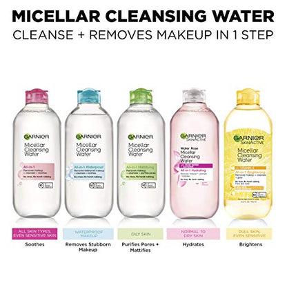 Garnier Micellar Water with Rose Water and Glycerin, Hydrating Facial Cleanser & Makeup Remover, For All Skin Types