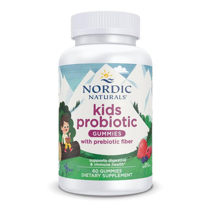 Nordic Naturals Kids Nordic Flora Probiotic Gummies, Merry Berry Punch - 60 Gummies - 1.5 Billion CFU & Prebiotic Fiber - Non-GMO, Vegan - 30 Servings Nordic NaturalsBuy Supplements Australia