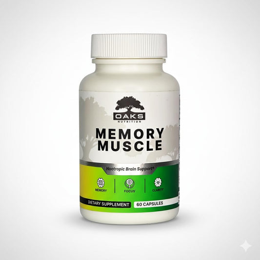 Memory Muscle – Advanced Nootropic Brain Supplement with Vitamin B12, Bacopa Monnieri & DMAE for Focus, Memory, Mental Clarity & Clean Energy – Premium Cognitive Support Formula Oaks NutritionBuy Supplements Australia