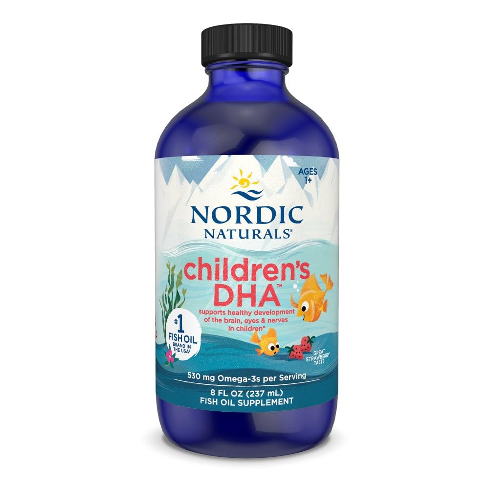 Nordic Naturals Children’s DHA, Strawberry - 8 oz for Kids - 530 mg Omega-3 with EPA & DHA - Brain Development & Function - Non-GMO - 96 Servings Nordic NaturalsBuy Supplements Australia