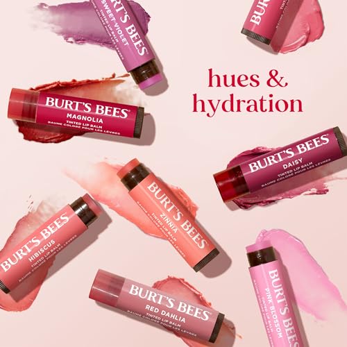 Burt's Bees Lip Tint Balm with Long Lasting 2 in 1 Duo Tinted Balm Formula, Color Infused with Deeply Hydrating Shea Butter for a Natural Looking Buildable Finish, Fiery Red Dahlia (2-Pack) Burt's BeesBuy Supplements Australia