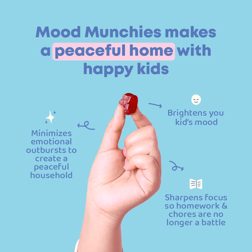 JoySpring Mood Munchies Saffron Gummies for Kids 4+ | Saffron Extract Supplement with GABA, Passion Flower & St Johns Wort | Sugar Free Vegan Brain Support & Kids Focus Gummies | Crafted in USA JoySpringBuy Supplements Australia