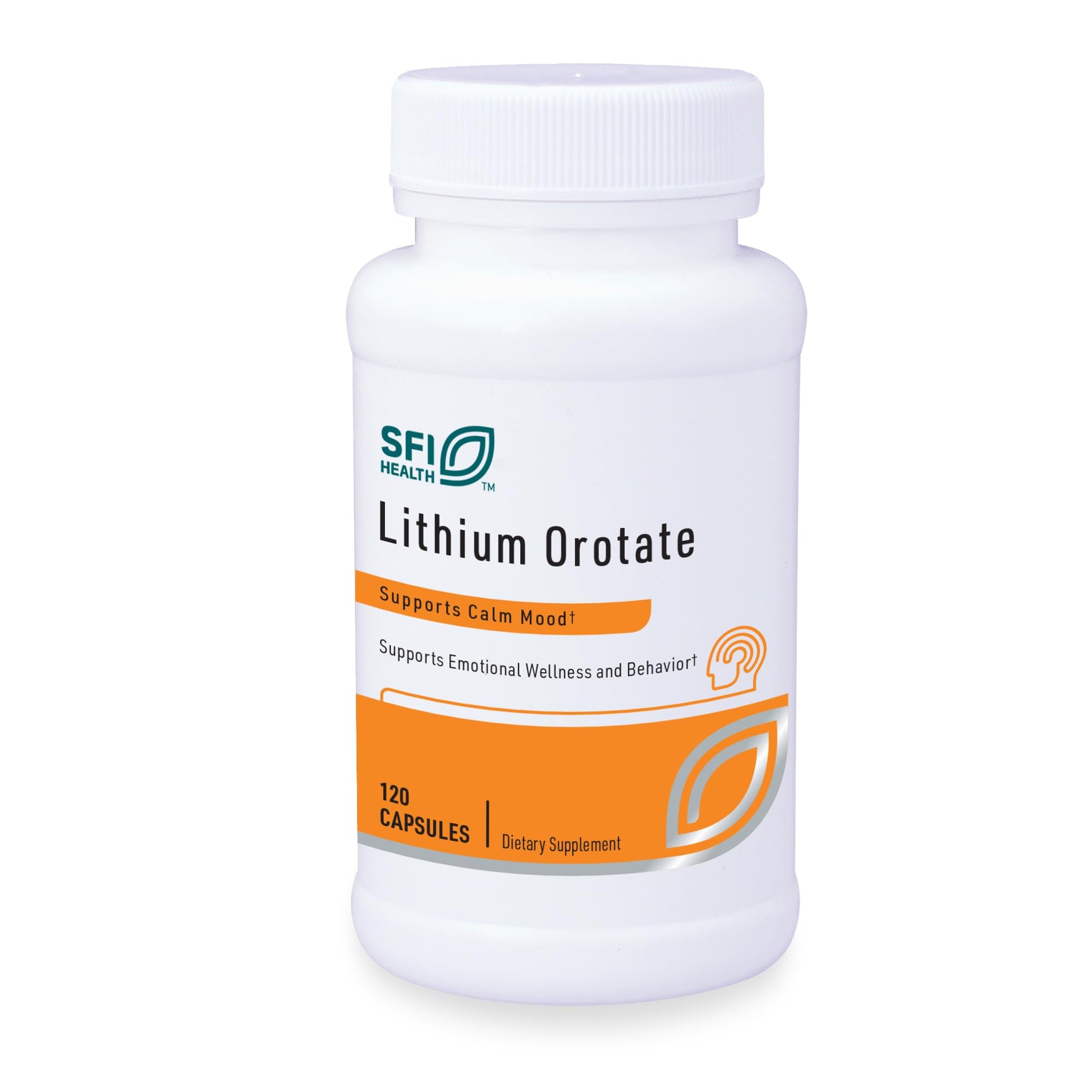 Klaire Labs SFI Health Lithium Orotate 4.8 mg - May Help Balance Mood - Bioavailable Lithium Orotate Supplement - Trace Minerals Promote Focus, Memory, Cognitive & Mood Support (120 Capsules) SFI HealthBuy Supplements Australia