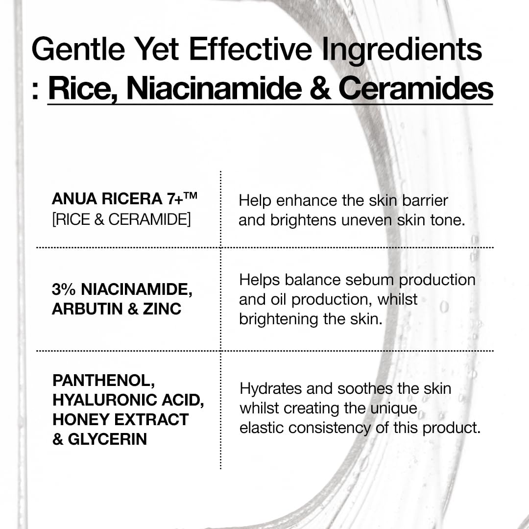 Anua Rice Ceramide 7 Hydrating Barrier Serum, Moisturizing Face Serum, Non-comodogenic, Hyaluronic Acid, Niacinamide, Lightweight, Fragrance Free, Sensitive Dry Skin, Korean Skincare, 1.69 fl oz ANUABuy Supplements Australia