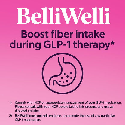 BelliWelli Fiber Supplement for Women & Men Premium Daily Fiber Powder from Organic Acacia with Added Collagen Electrolytes & Probiotics No Bloat Constipation