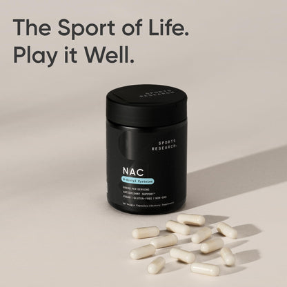 Sports Research Vegan NAC Supplement (N-Acetyl Cysteine) 600 mg - Supports Antioxidant Activity - NAC 600 mg - Non-GMO - 90 Capsules for Adults Daily Use Sports Research buy supplements Au
