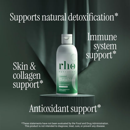 Rho Nutrition Liposomal Glutathione - Ultra High Absorption Liquid Glutathione Supplement - Supports Natural Detoxification, Immune System, Skin Health