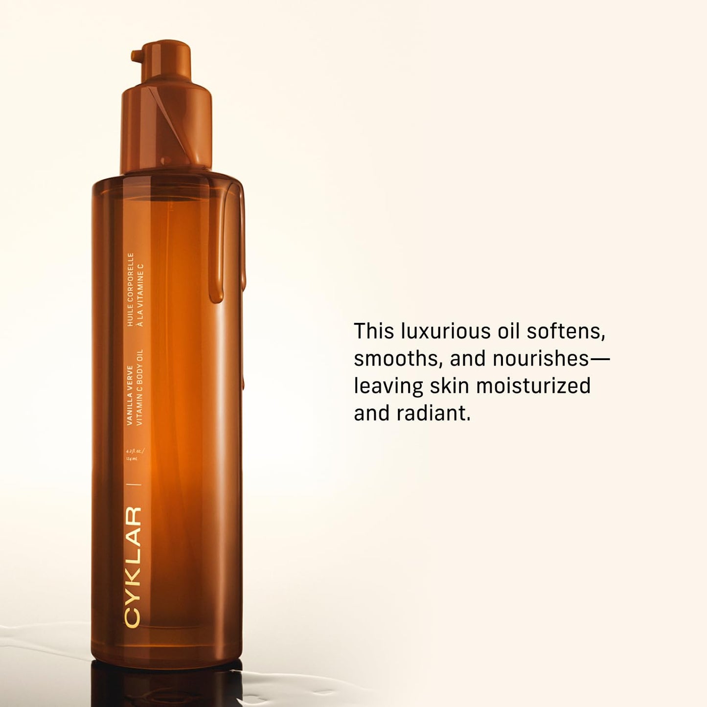 CYKLAR Vitamin C Body Oil for Women and Men. Moisturizing Vanilla Verve Scented Body Serum for Glowing Skin. Nourishing
