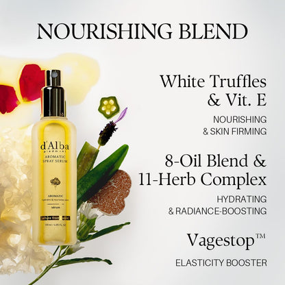 d'alba Piedmont Italian White Truffle First Aromatic Spray Serum, Fragrant VEGAN Glowy Antioxidant Face Mist