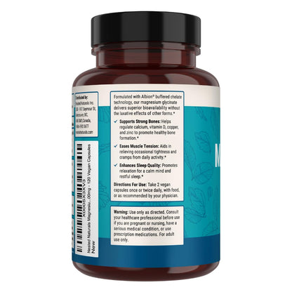 Nested Naturals Magnesium Glycinate Chelate - 200mg Chelated Magnesium Supplement for Muscle Cramps, Relaxation, & Sleep Support - 100% Albion TRACCS Buffered Magnesium Glycinate - 120 Vegan Capsules Nested NaturalsBuy Supplements Australia
