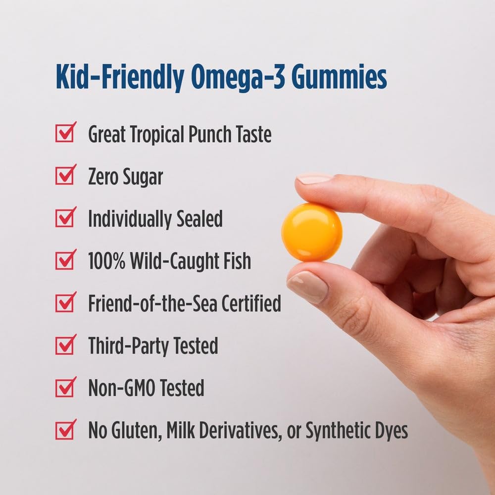 Nordic Naturals Zero Sugar Children’s DHA Gummy Chews, Tropical Punch - 30 Gummy Chews for Kids - 600 mg Total Omega-3s - Brain Development, Learning, Healthy Immunity - Non-GMO - 30 Servings Nordic NaturalsBuy Supplements Australia