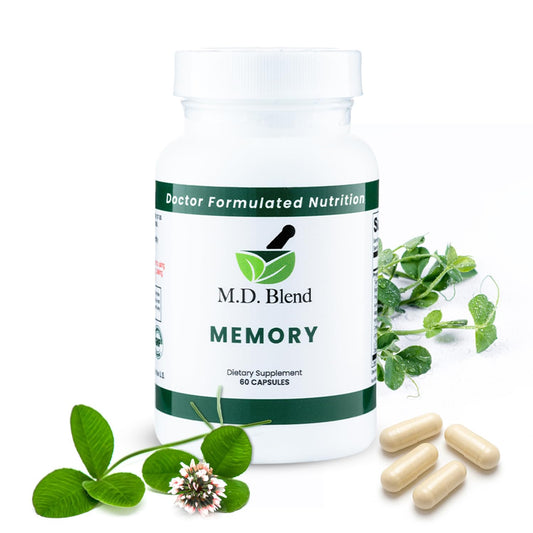 M.D. Blend Brain Support for Memory and Focus - Brain Supplement for Memory & Neural Function - Premium L-Tyrosine, Phosphatidylserine, Bacopa Monnieri Focus Supplement, 30 Capsules (Pack of 1) M.D. BlendBuy Supplements Australia