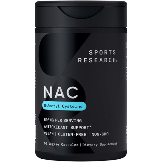 Sports Research Vegan NAC Supplement (N-Acetyl Cysteine) 600 mg - Supports Antioxidant Activity - NAC 600 mg - Non-GMO - 90 Capsules for Adults Daily Use Sports Research buy supplements Au