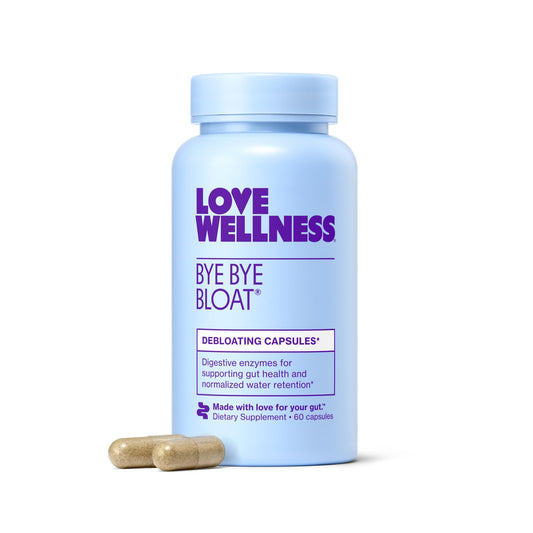 Love Wellness Bye Bye Bloat | Digestive Enzymes for Fast Acting Bloating Relief for Women | Helps Reduce Water Retention & Gas Relief | Supports Digestive Health with Fenugreek & Dandelion | 60 Count Love Wellness buy supplements Au