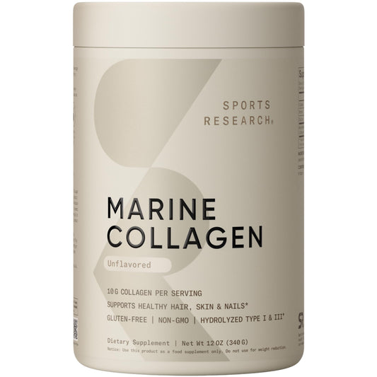 Sports Research Marine Collagen Peptides Powder - Sourced from Wild-Caught Fish, Pescatarian Friendly, Keto Certified & Non-GMO Tested - Easy to Mix in Water or Juice! (34 Servings) Sports Research buy supplements Au