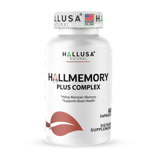 Hallusa Natural Brain Health Supplement Capsules 1680mg, Ginkgo Biloba, B Vitamins & Choline, Memory & Focus Support, Brain Booster for Men & Women, 60 Count Hallusa NaturalBuy Supplements Australia