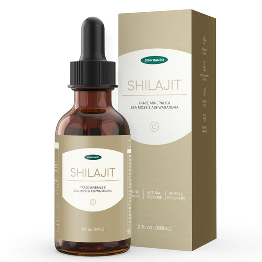 JOHN RAMBO Shilajit Liquid Drops with Sea Moss, Ashwagandha, Zinc, and Magnesium – Liquid Multimineral Supplement for Women and Men – Terra Mineral JOHN RAMBOBuy Supplements Australia