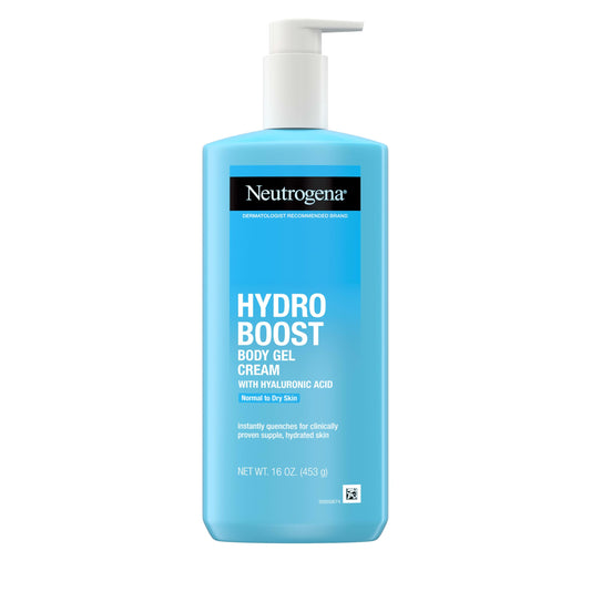 Neutrogena Hydro Boost Body Gel Cream, Hydrating Body Lotion with Hyaluronic Acid for Normal to Dry Skin