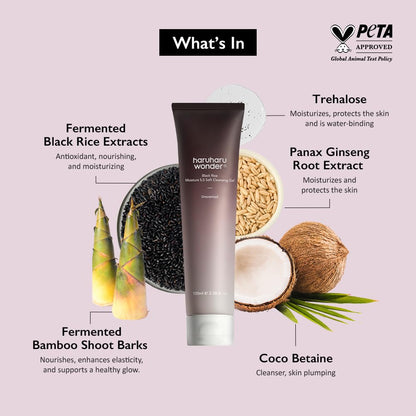 HARUHARU wonder Black Rice Moisture 5.5 Soft Cleansing Gel, Gentle Daily Cleanser, Low 5.5pH, Moisture Balance, Soap Free