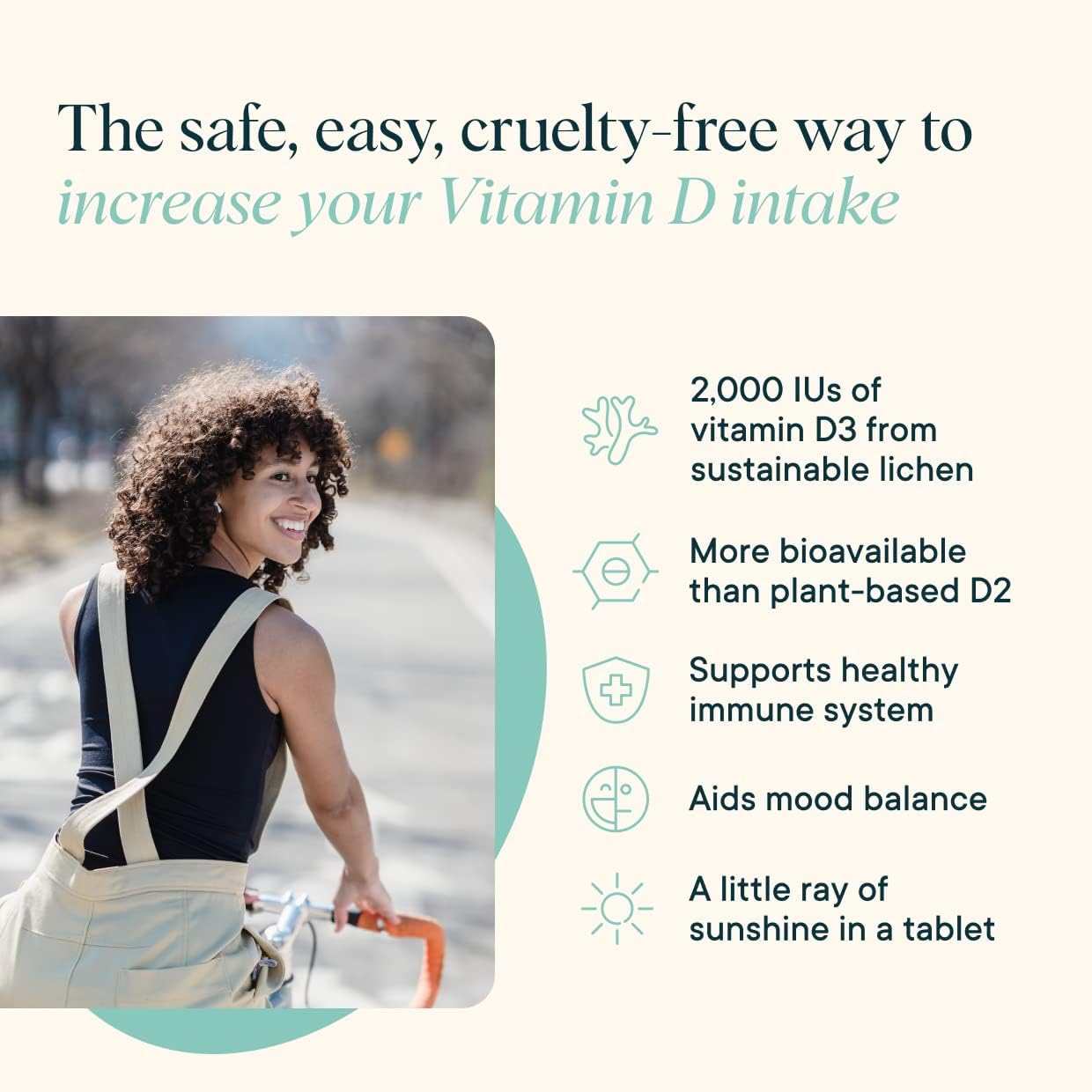 Ora Organic Vitamin D3 2000IU - Vegan Vitamin D Chewables from Lichen for Bone Health, Immune Support, & Mood | Maximum Absorption - 1 Month Supply, 30 Vegan Chewable Vanilla Tablets