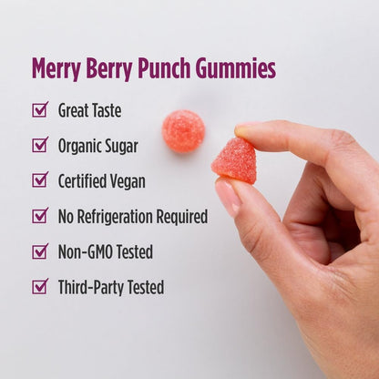 Nordic Naturals Kids Nordic Flora Probiotic Gummies, Merry Berry Punch - 60 Gummies - 1.5 Billion CFU & Prebiotic Fiber - Non-GMO, Vegan - 30 Servings Nordic NaturalsBuy Supplements Australia