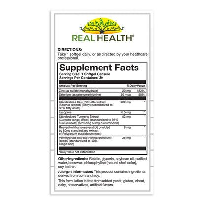 Real Health The Prostate Formula - Prostate Health Supplements for Men, Saw Palmetto Formula for Healthy Bladder and Urinary Support,