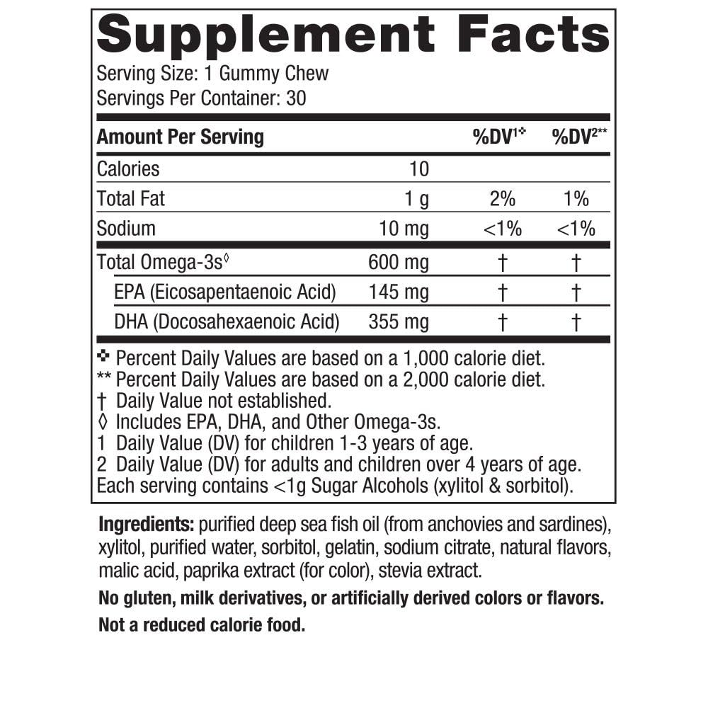 Nordic Naturals Zero Sugar Children’s DHA Gummy Chews, Tropical Punch - 30 Gummy Chews for Kids - 600 mg Total Omega-3s - Brain Development, Learning, Healthy Immunity - Non-GMO - 30 Servings Nordic NaturalsBuy Supplements Australia