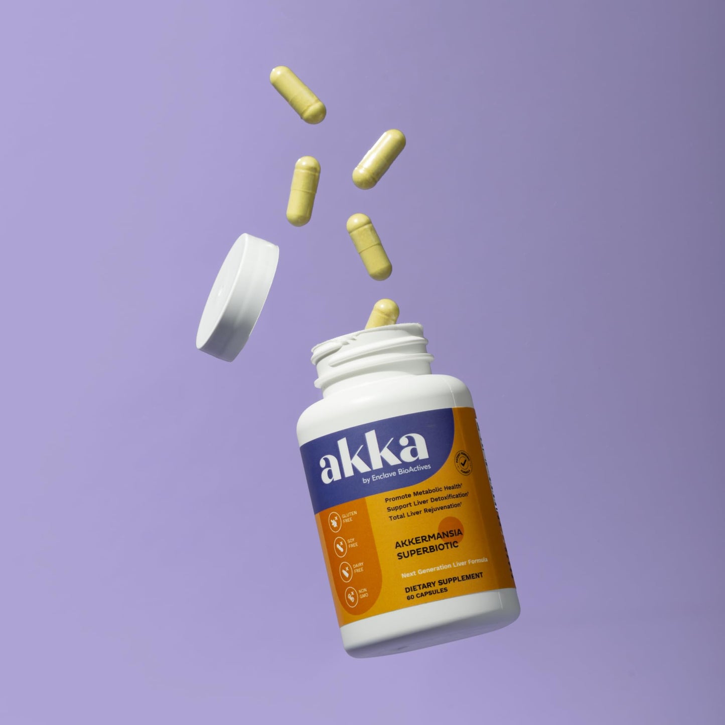 AKKA Premium Liver Cleanse Detox & Repair Superbiotic - Supports Liver Health & Function, Boosts Energy, Digestion & Metabolism with Bioavailable Pasteurized Akkermansia, Non-GMO, Gluten-Free, 60 Caps AKKABuy Supplements Australia