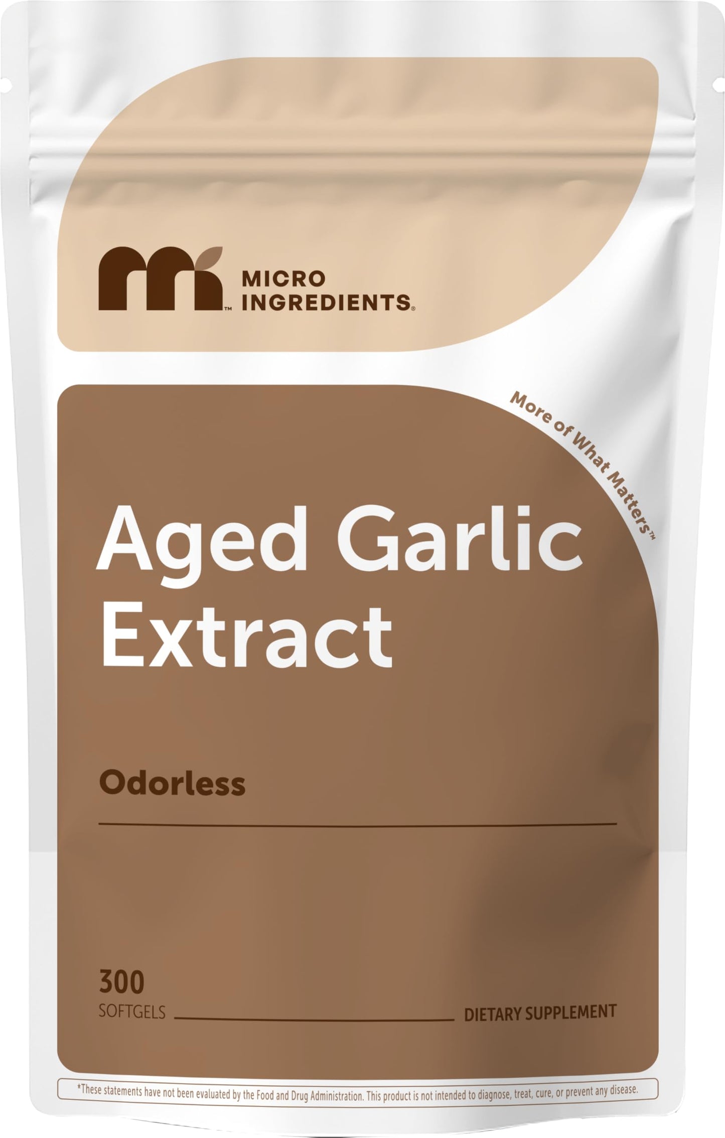 Micro Ingredients Odorless Garlic, 300 Softgels | 2 Years Aged Garlic Extract | Grown Allium Sativum Bulb