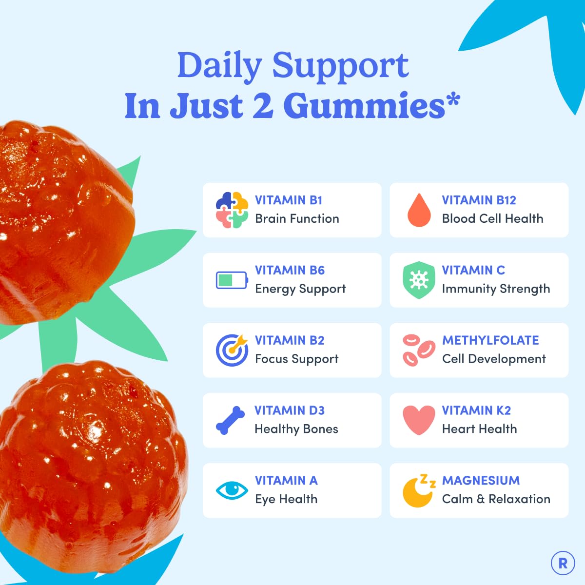 FIRST DAY Vitamins for Teens - Teen Multi Vitamins for Girls & Boys 12-17, Organic Fruit & Veggie Blend - 12 Key Nutrients: Vitamins A
