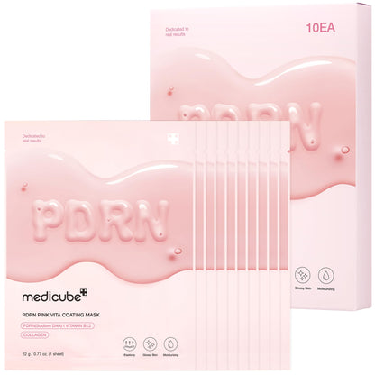 medicube Salmon DNA PDRN Pink Vita Coating Sheet Mask 10EA - Korean sheet mask