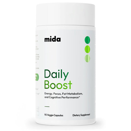 Daily Boost for Women & Men 3-in-1 Metabolism, Focus & Steady Energy Support | 7-Keto DHEA, Green Tea Caffeine, CoQ10 & Ginseng | 90 Capsules Mida Health buy supplements Au