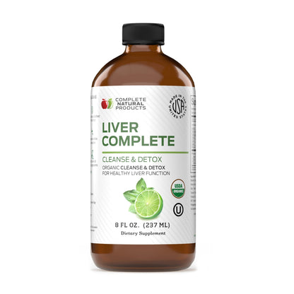 Liver Complete Liquid 8 oz - Organic Liver Cleanse Detox Formula, Herbal Support for High Enzymes with Milk Thistle Dandelion Chanca Piedra, Easy Absorbing