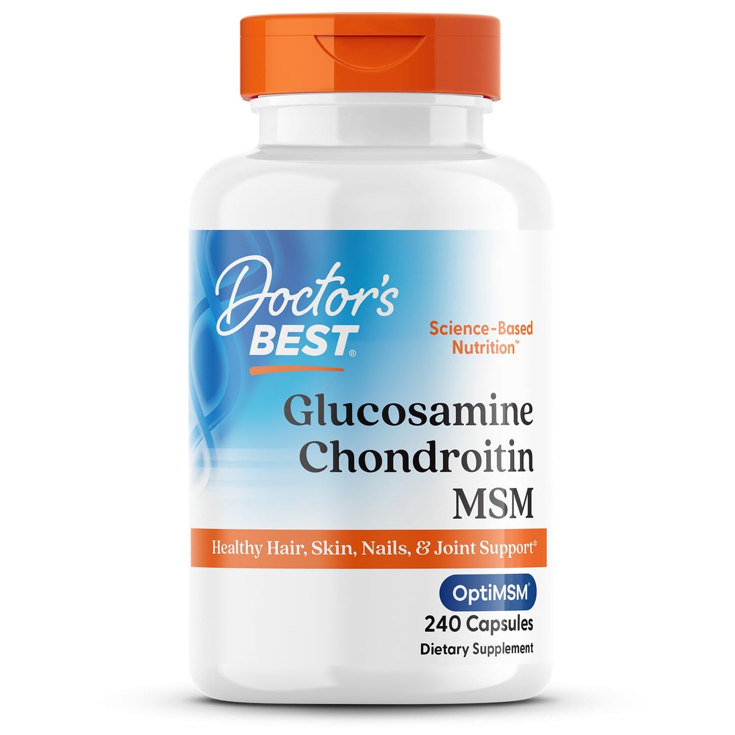 Doctor's BEST Glucosamine Chondroitin MSM - Joint Health Support Supplement for Women & Men, Nutritional Support for Joint Strength, Hair, Skin, & Nails