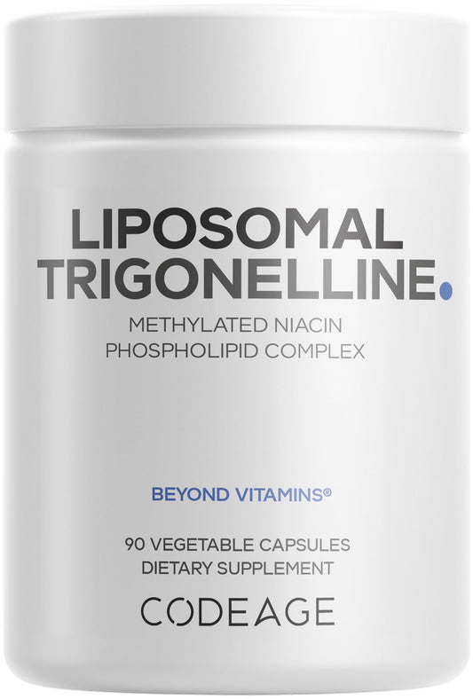 Codeage Liposomal Trigonelline - 250 mg Per Capsule - 3-Month Supply - Plant-Based Alkaloid - Liposomal Delivery for Bioavailability - Metabolic Health Support - Vegan Nootropic Non-GMO - 90 Capsules CodeageBuy Supplements Australia