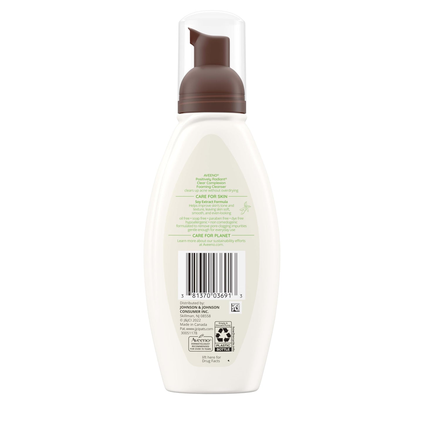 Aveeno Clear Complexion Foaming Oil-Free Facial Cleanser with Soy Extract & 0.5% Salicylic Acid, Acne Treatment Face