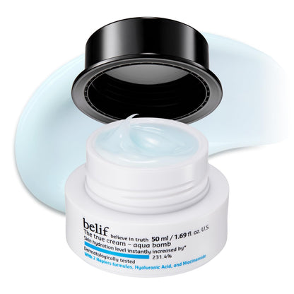belif Aqua Bomb – Daily Niacinamide Hydrating Moisturizer, Lightweight Plumping Facial Cream with Hyaluronic Acid & Squalane, Cooling Effect