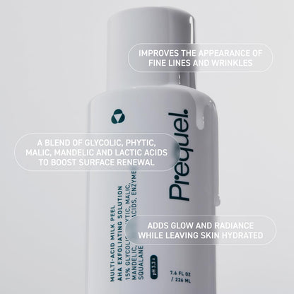 Prequel Skin Multi-Acid Milk Peel, Professional Exfoliating Solution. 15% Glycolic Acid Face Peel with Lactic Acid and Enzymes