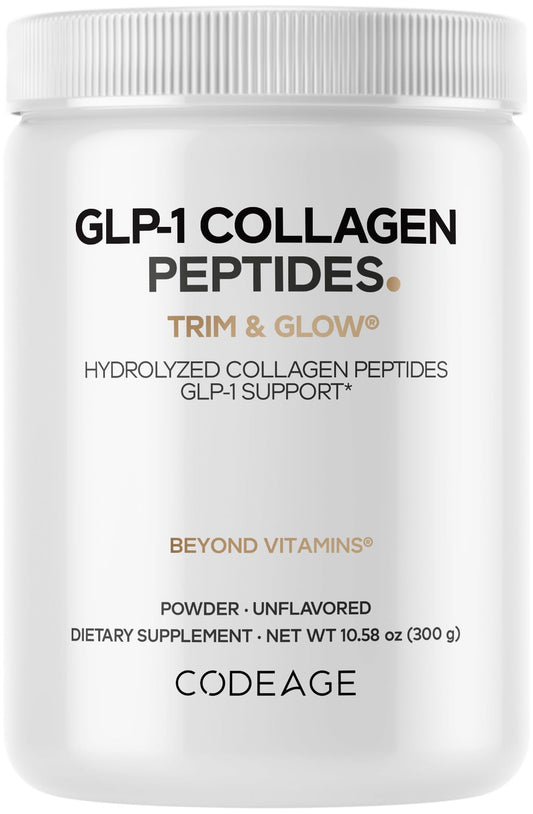 Codeage GLP-1 Collagen Powder Supplement - Nextida GC Collagen Peptides - GLP 1 Support - Hydrolyzed, Grass-Fed, Type I & III, Unflavored - Non-GMO, Gluten-Free, Dairy-Free - 10.58 Oz CodeageBuy Supplements Australia